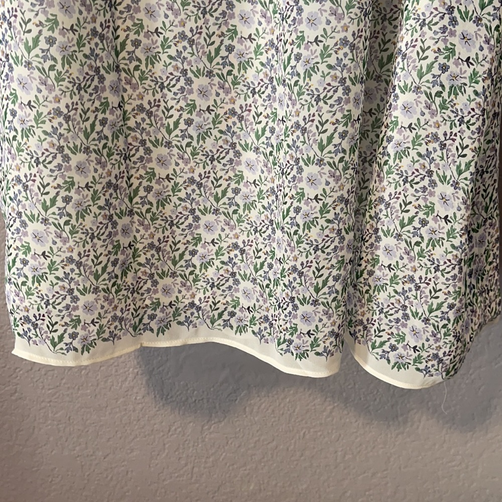 Max Studio Blouse Sleeveless Lined Floral Ruffle Tie Neck Brand New! - Picture 4 of 8